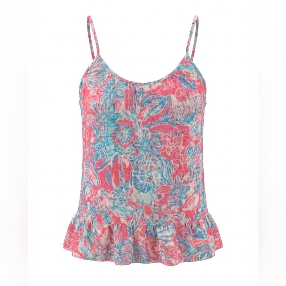 LILLY PULITZER WOMENS TANK TOP SIZE XS PINK LT BLUE